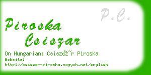 piroska csiszar business card